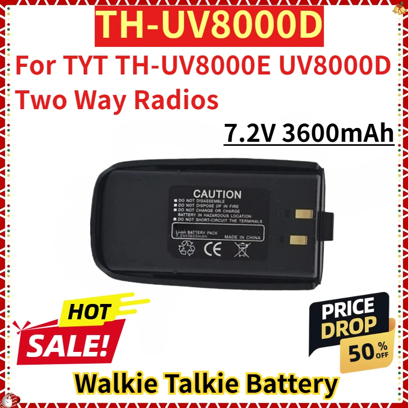 Для TYT TH-UV8000E UV8000D двусторонние радиоприемники литий-ионный новый сменный аккумулятор для рации 7,2 В 3600 мАч TH-UV8000D