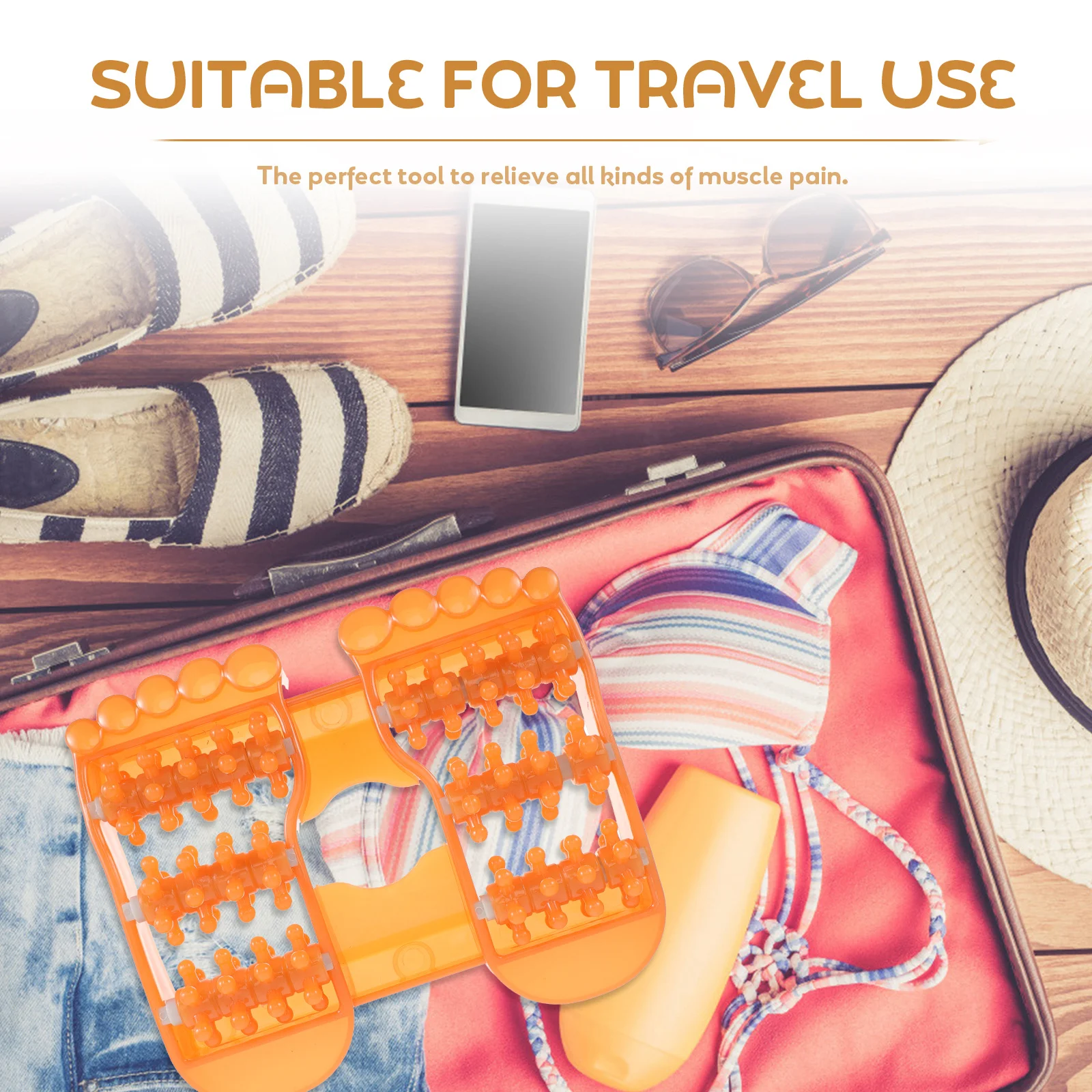 

Компактный массажер для ног из безопасного полипропилена, гладкий ролик для облегчения мышц ног, массаж акупунктурных точек, легкий, удобный для переноски, руководство