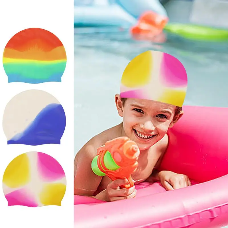 Swimming Caps For Children Waterproof Silicone Swimming Hat Training Swimming Hat Hair Protection For Adults Comfy Bathing Hat