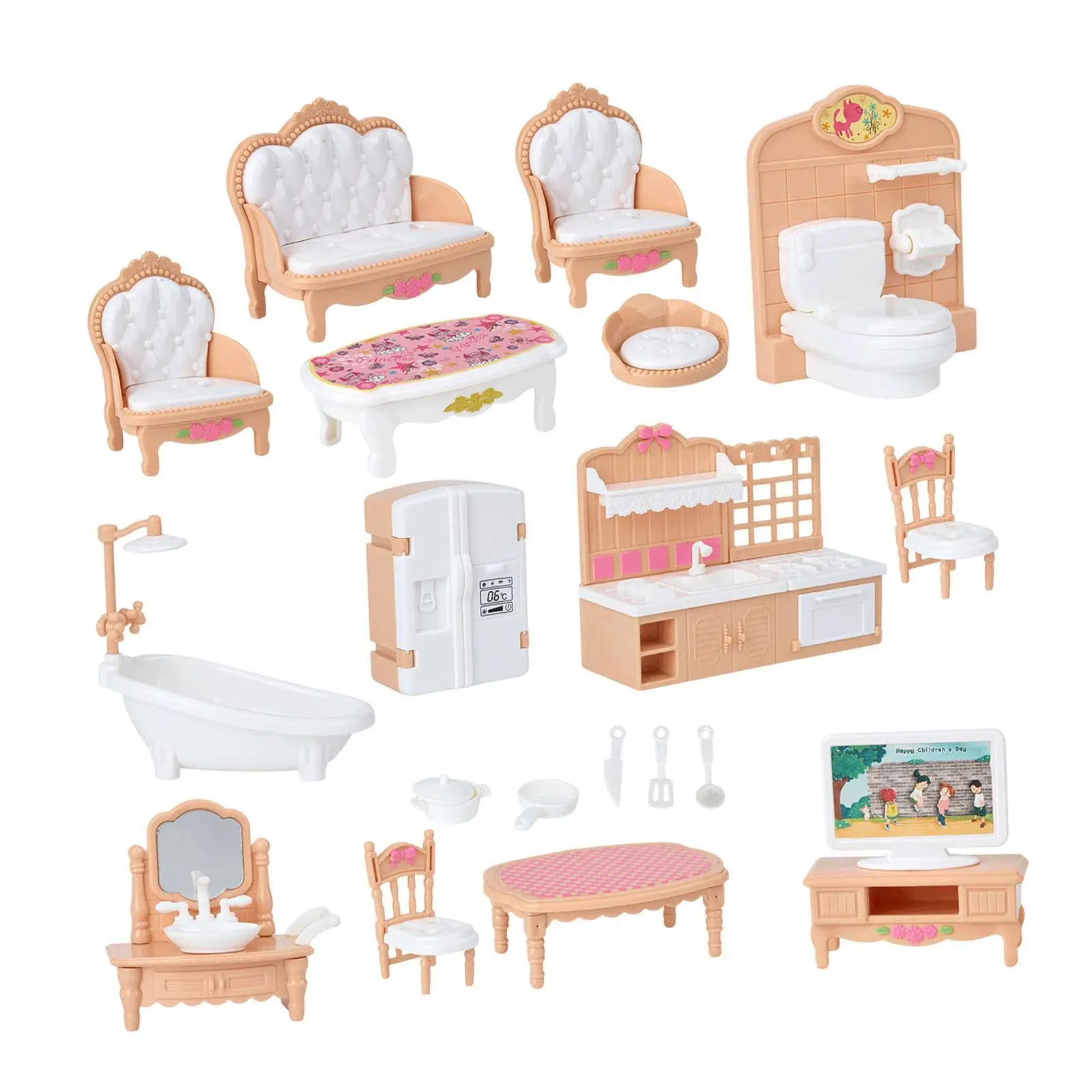 Dollhouse Furniture Set Classic 1:12 for Kids Boys Girls Birthday Gifts