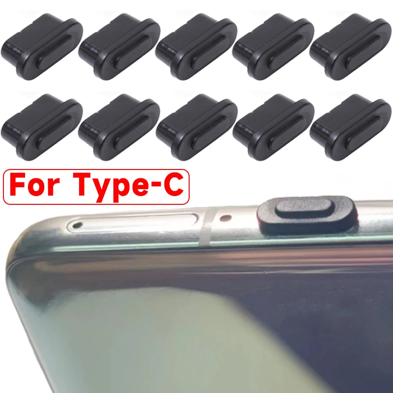 10-1Pcs Type-C Plastic Dust Plug USB Charging Port Stopper Dustproof Cover for Samsung Huawei Xiaomi Mobile Phone TypeC Dustplug