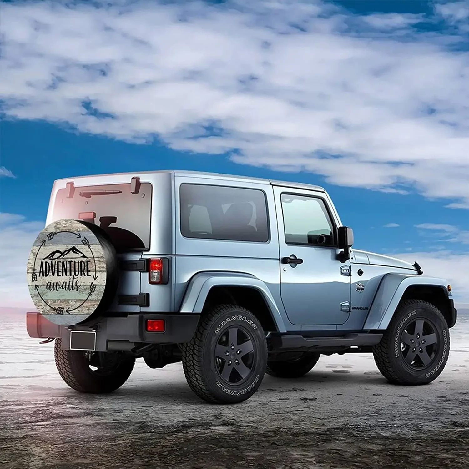 Hitamus Adventure Awaits Spare Tire Cover Universal Wheel Cover Protectors Waterproof Dust-Proof for Jeep Wrangler Rv SUV Truck image 3