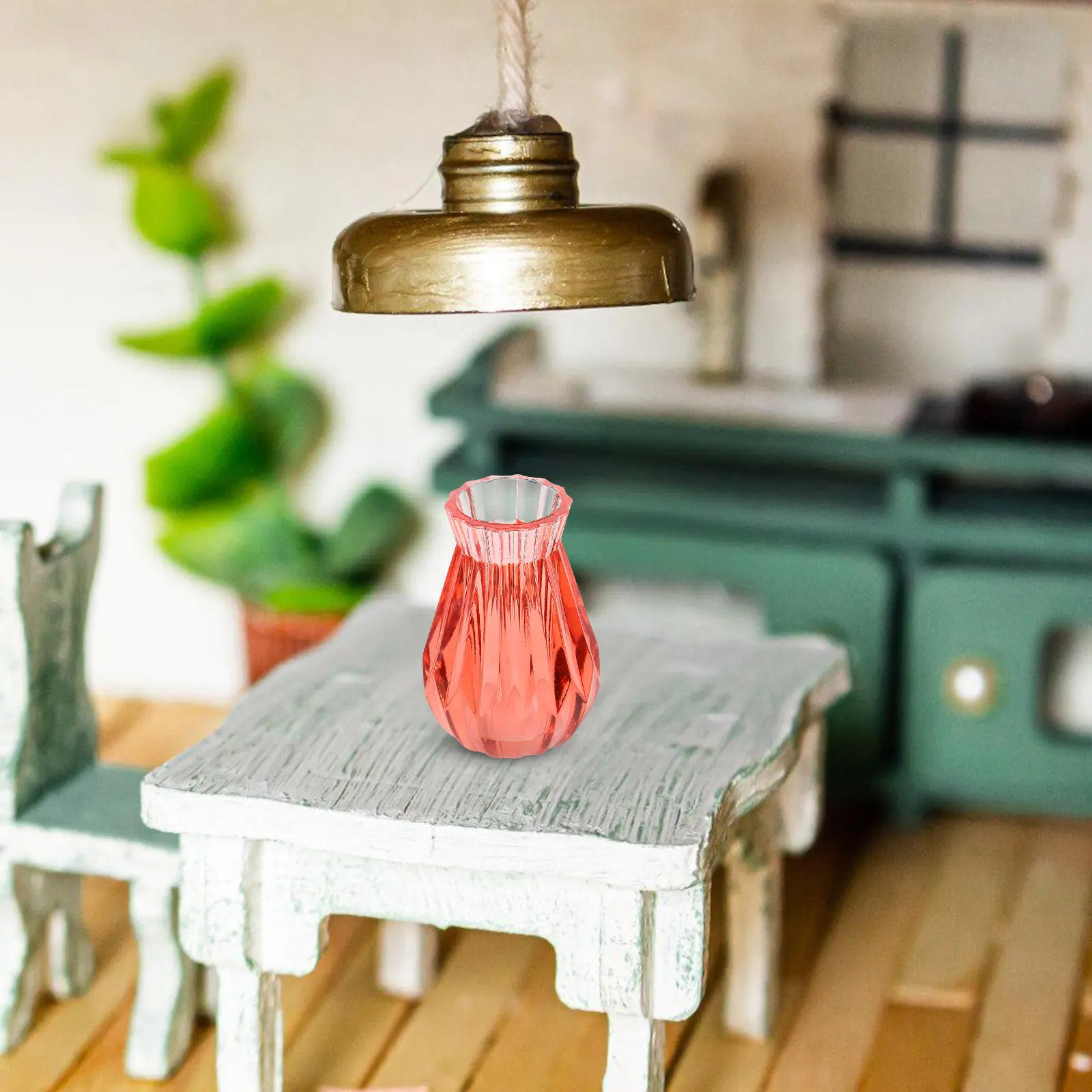 

2Pcs Mini House Vase PVC Flower Planter Miniature Home Decoration Accessories Cute Small Flower Arrangement