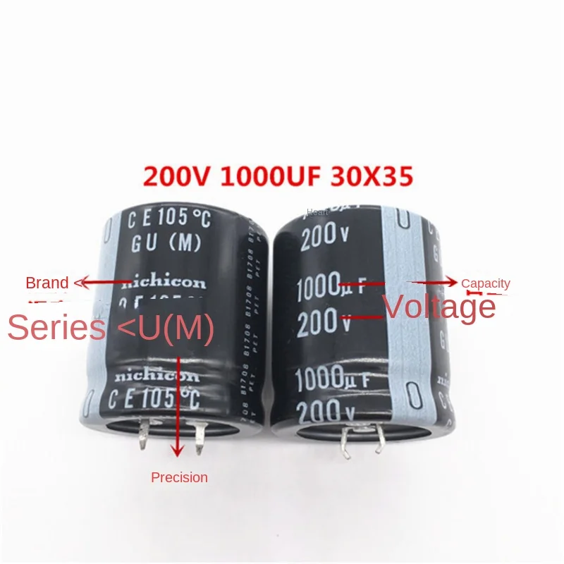 1PCS 1000UF 200V 30X35 Japanese nichicon electrolytic capacitor 200V1000UF 30*35 105 degrees