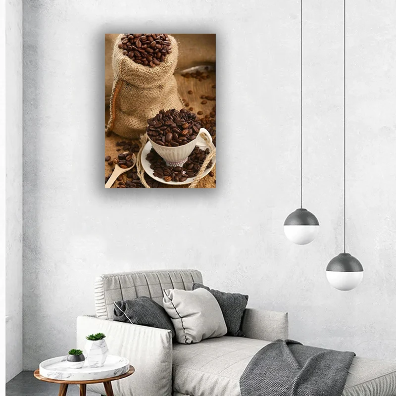 Vintage Coffee Canvas Picture Latte Posters and Prints Cafe Bars Kitchen Wall Sticker Printings for Home Restaurant Decoration