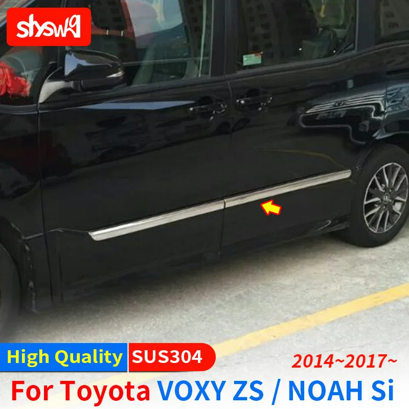 Car Body Door Side Molding Trim For VOXY / NOAH 80 2014 2016 2017 2018 High Grade Stainless Steel Styling Exterior Accessories