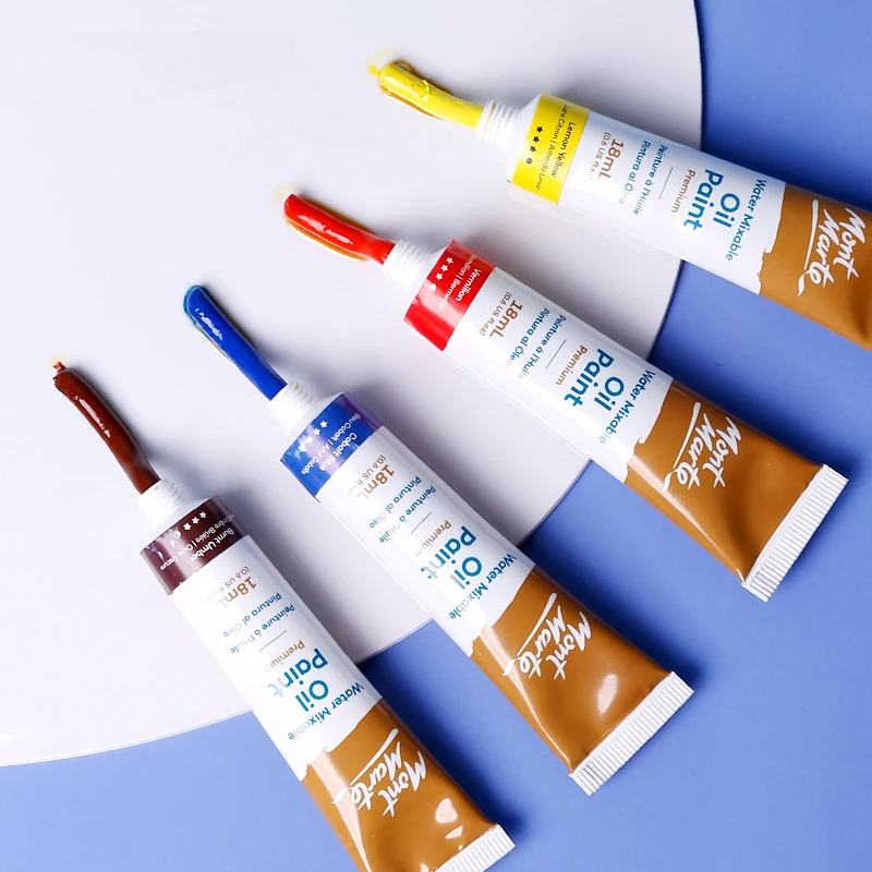 8/36 Color 18ml Water Mixable Oil Paint Set Water-soluble Quick Drying Portable Travel Oil Painting Materials Art Supplies