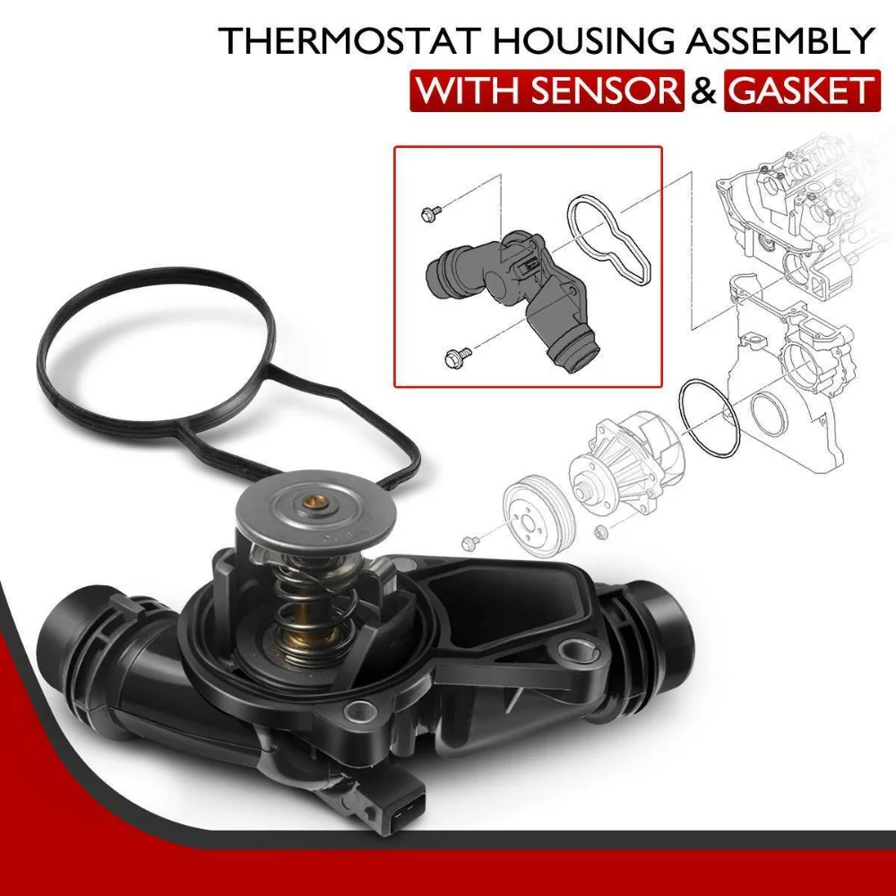 Thermostat Housing Assembly 1531437040 11537509227 111530139877 for BMW E46 323i 325i 328i 330i 525i 528i X3 X5 Z3 1999-2006