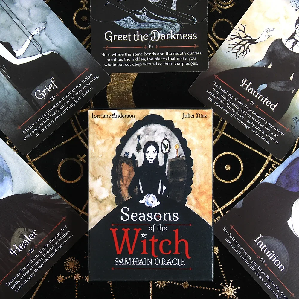 Seasons of the Witch Samhain Oracle Card A 44 Deck English Fate Divination Prophecy Card, Family Party Game Tarot