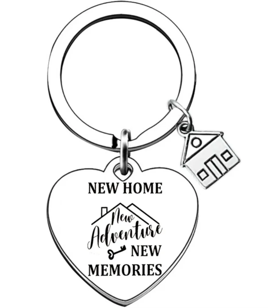 Heart House Warming Gifts New Home, Housewarming Gift key chains Homeowner First Time Home Gift keychain keyrings view 5