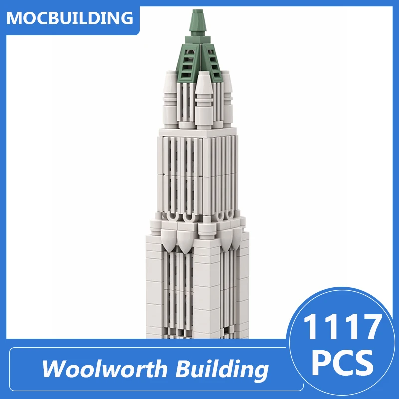 Woolworth Building 1:800 Scale Model Moc Building Blocks Diy Assemble Bricks Architecture Creative Collection Toys Gifts 1117PCS