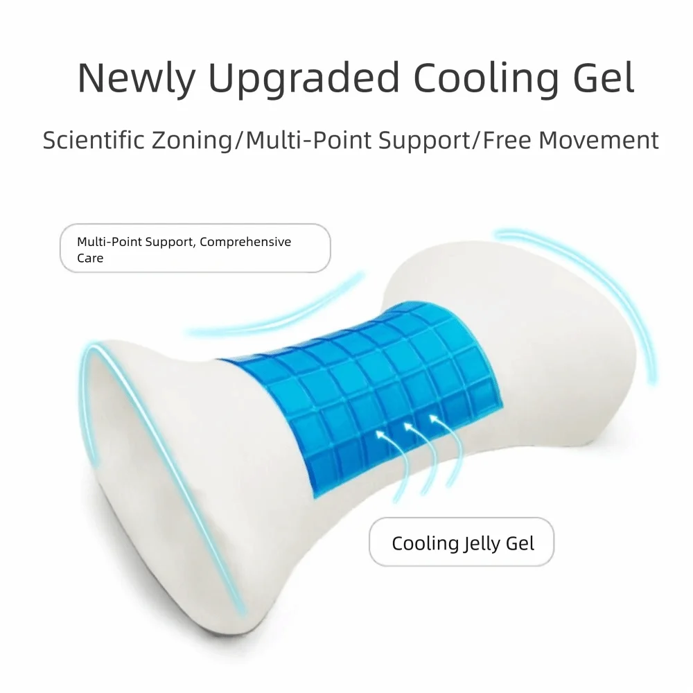 Bantal Lumbar Rebound Tinggi Busa Memori Dapat Dilepas Bantal Serviks Nyaman Perlindungan Tulang Belakang Bantalan Tidur Penopang Punggung