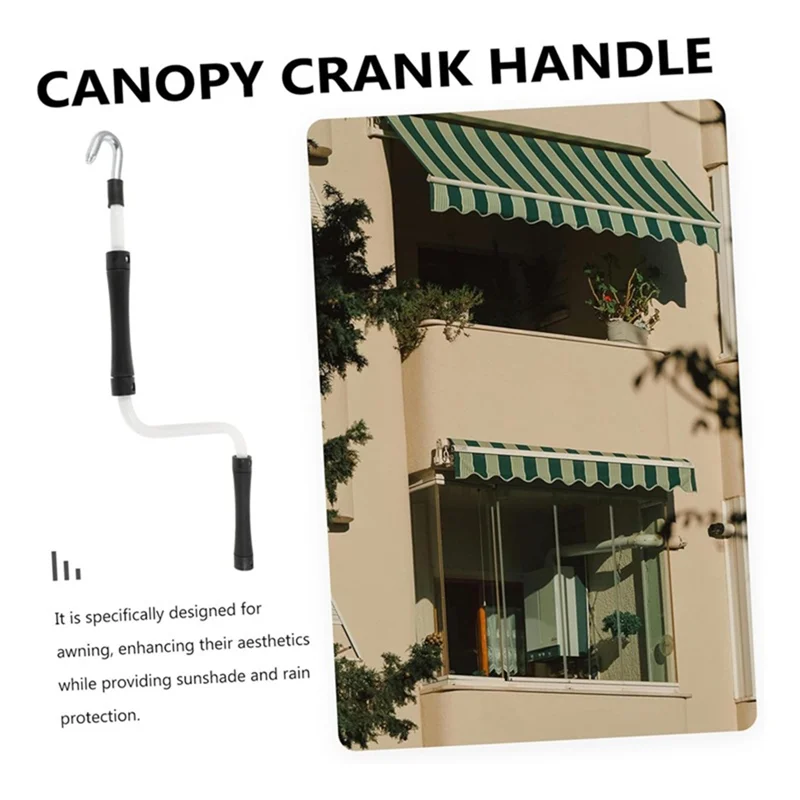 فتاحة مظلة RV، مقبض كرنك مظلة RV مقاس 52 سم، ساحب، شريط كرنك اليد، مقبض عالمي قابل للسحب