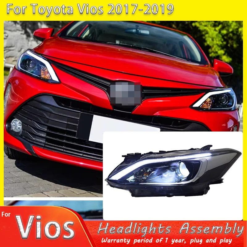 

Headlights For Toyota Vios 2017 2018 2019 2020 Upgrade LED Projection Lens Assembly Signal Auto Head Lamp Xenon Tool Accessories