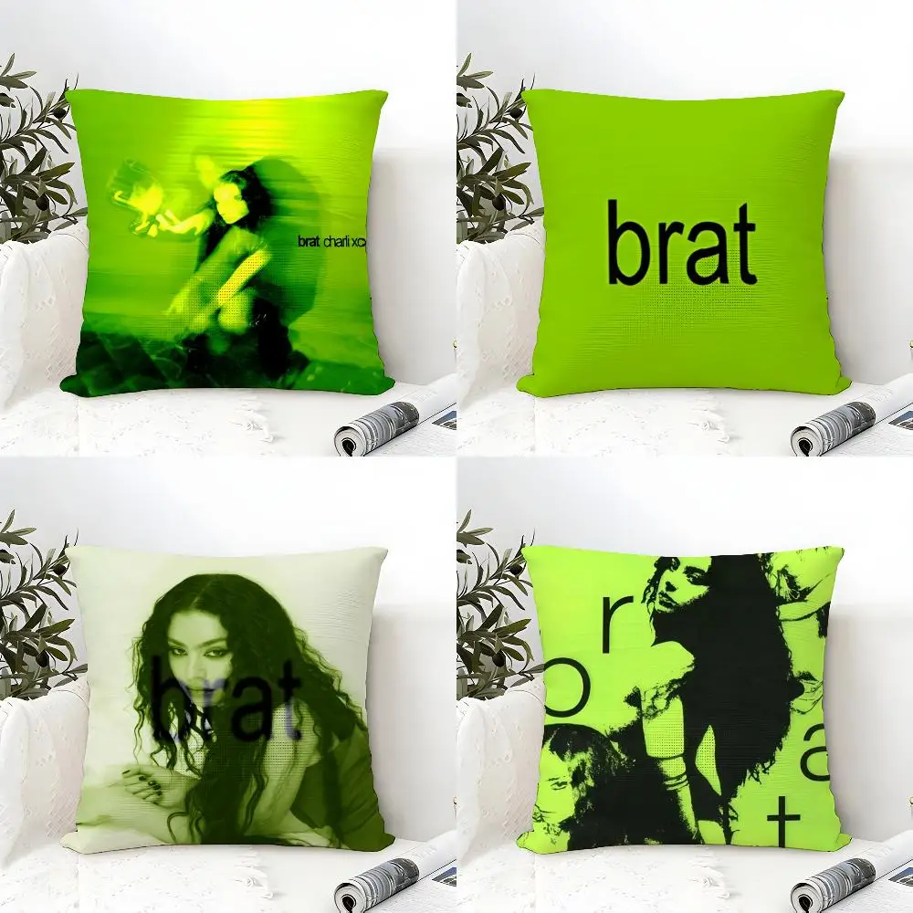 Singer C-Charli XCX BRAT Pillow Case linen pillow case sofa home decor cushion cover cushion cove