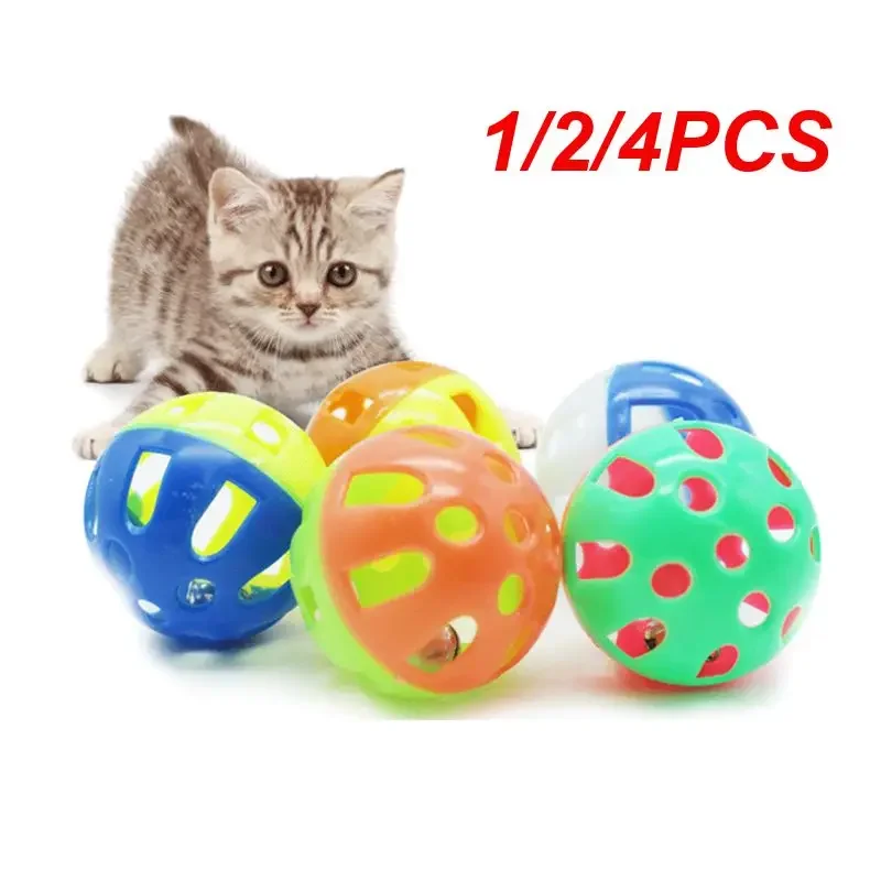 Plastic colorful cat toy Bell ball play kitten funny game, pet interaction