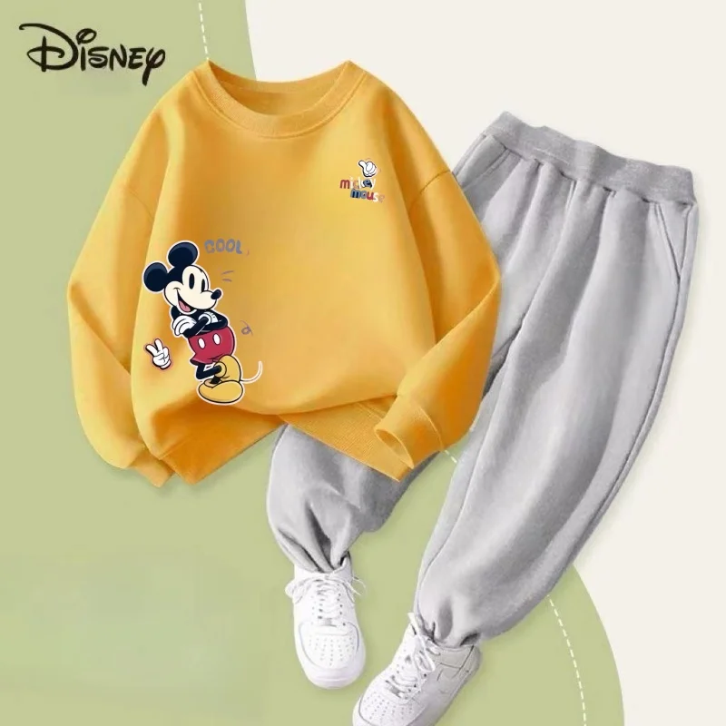 الخريف طفل الفتيات الفتيان الملابس مجموعة الأطفال ديزني ميكي الطباعة البلوز بلوزات وسراويل أسفل 2 قطعة دعوى القطن رياضية #4