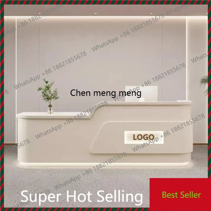 

Nordic Creative Reception Desk Cream Style Clothing Store Nail Salon Checkout Counter Barber Shop Company Office Furniture FYRD