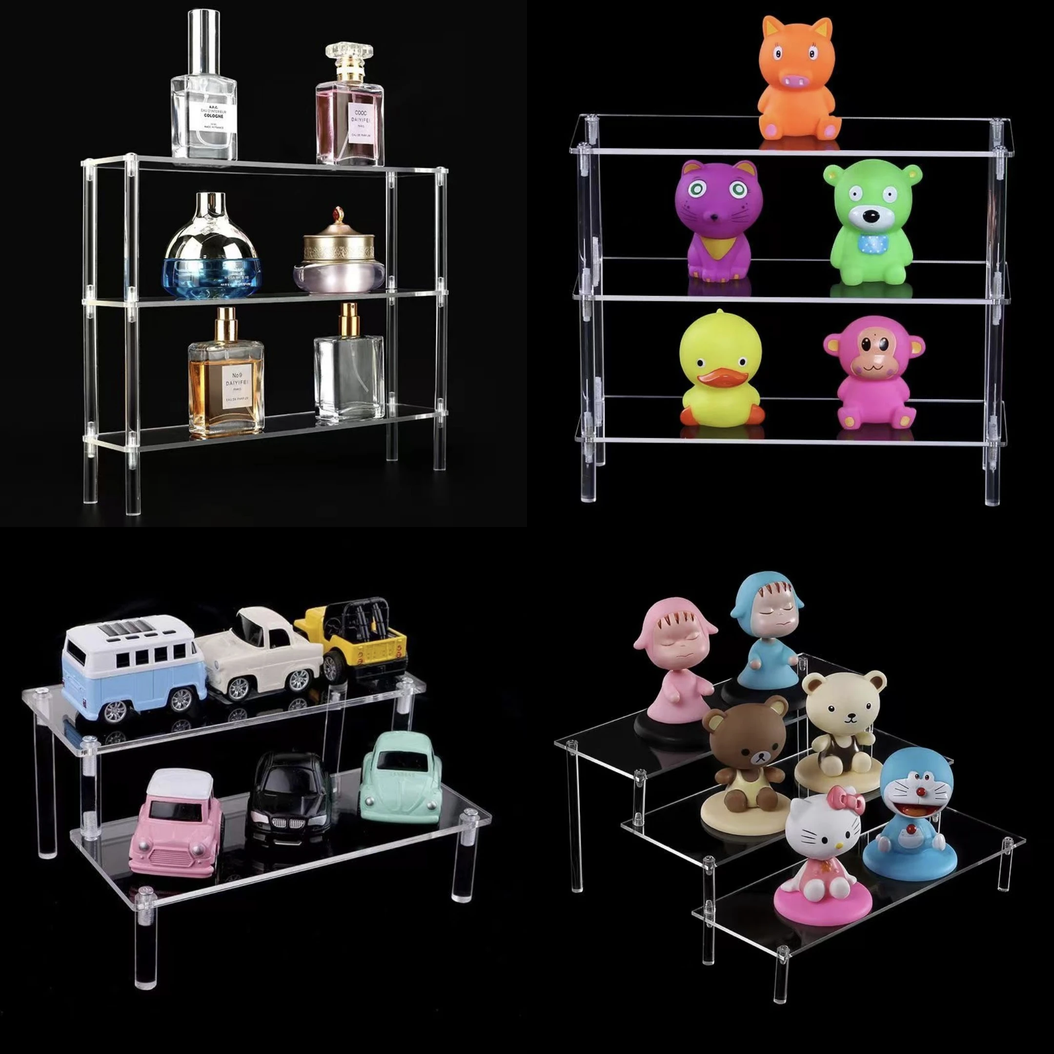 

Acrylic Storage Shelf for Blind Box Toys, Clear Display Stand for Figure,Cupcake, Car Model, Cosmetic, Jewellery and Clay Doll