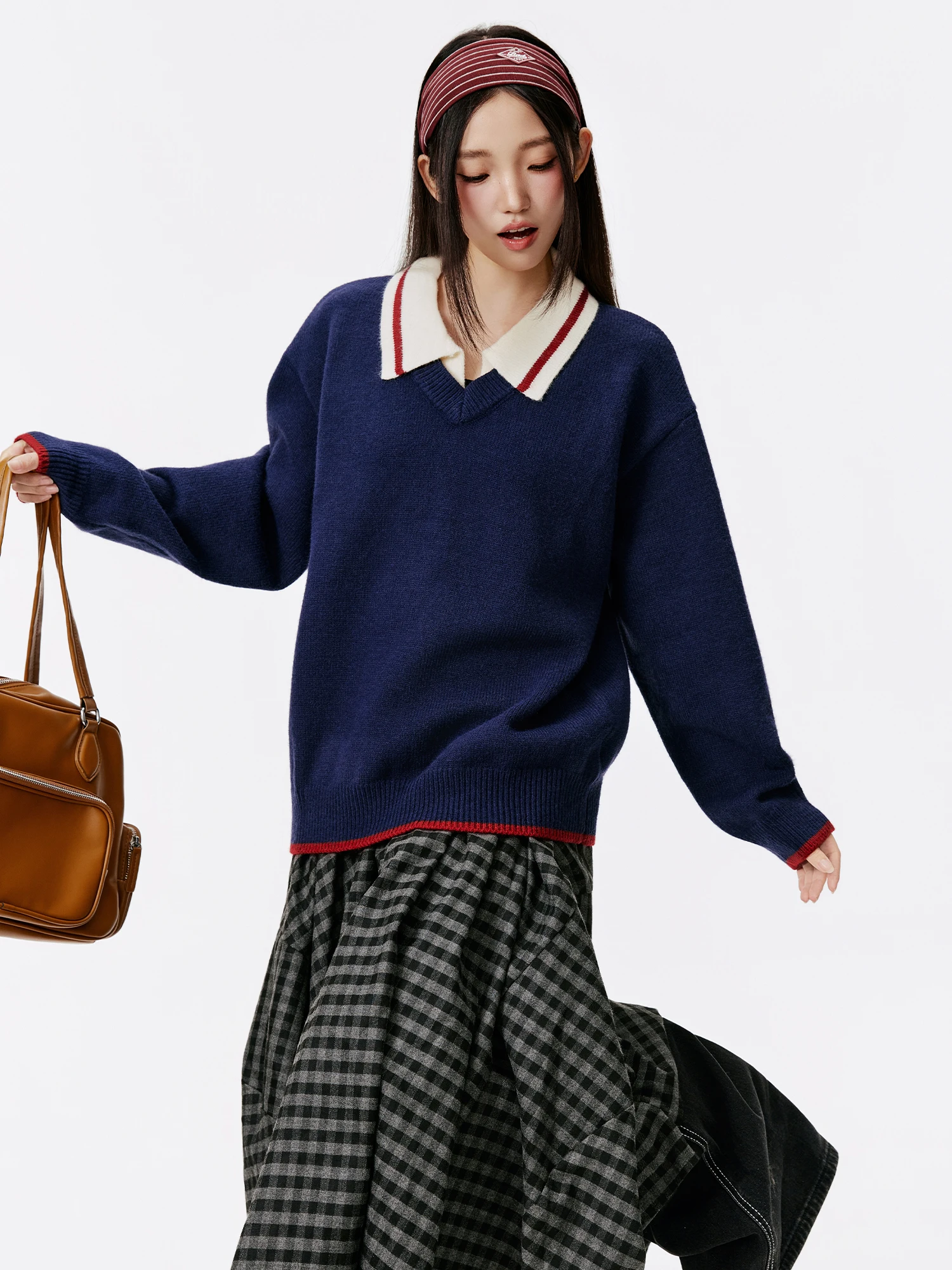 

Burgenland American College Sle женский вязаный свитер Ne в стиле пэчворк длинный све теплый осенне-зимний модный топ