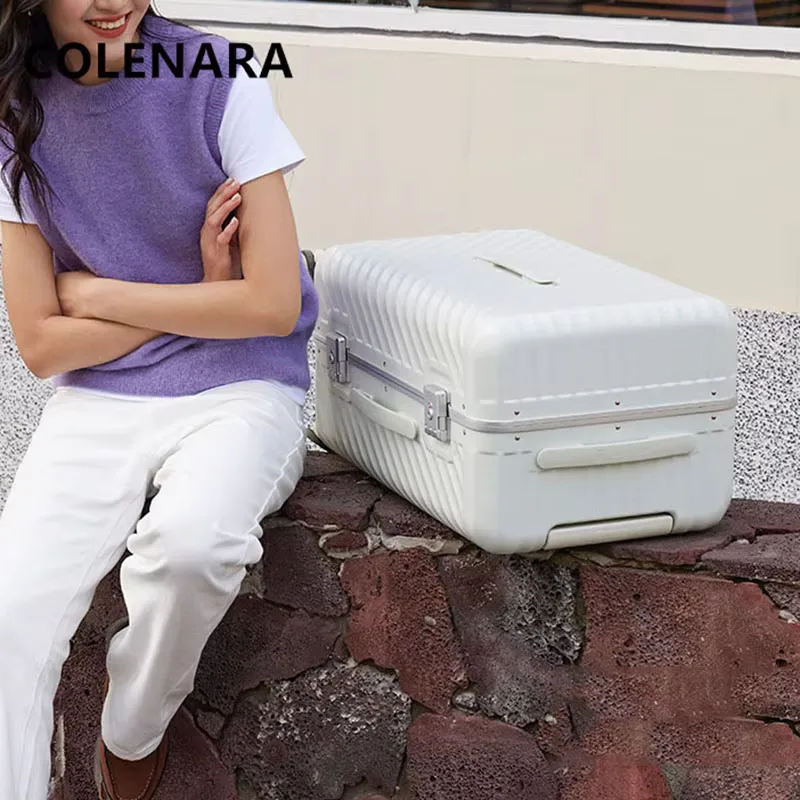 

COLENARA 20"24"26"28Inch Thickened Suitcase PC Boarding Box Large-capacity Aluminum Frame Trolley Case Password Box Luggage