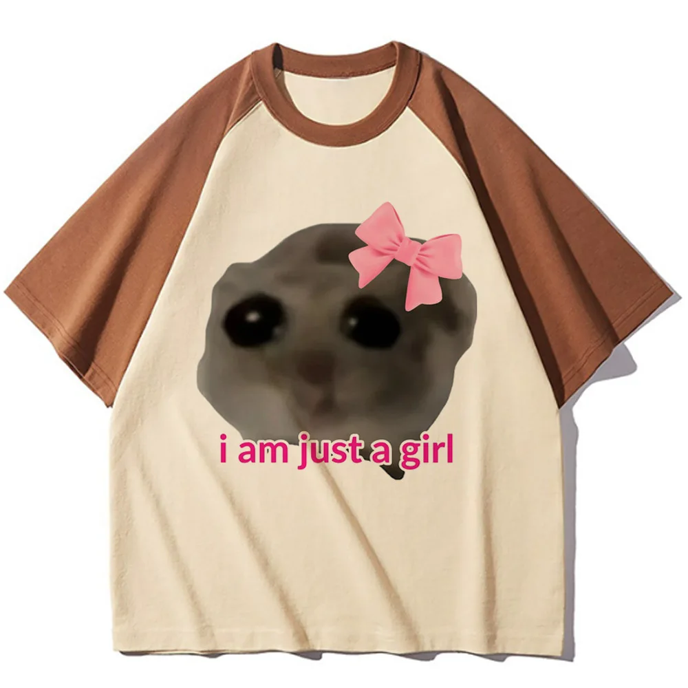 Sad Hamster t shirt women streetwear comic t shirt girl 2000s clothing