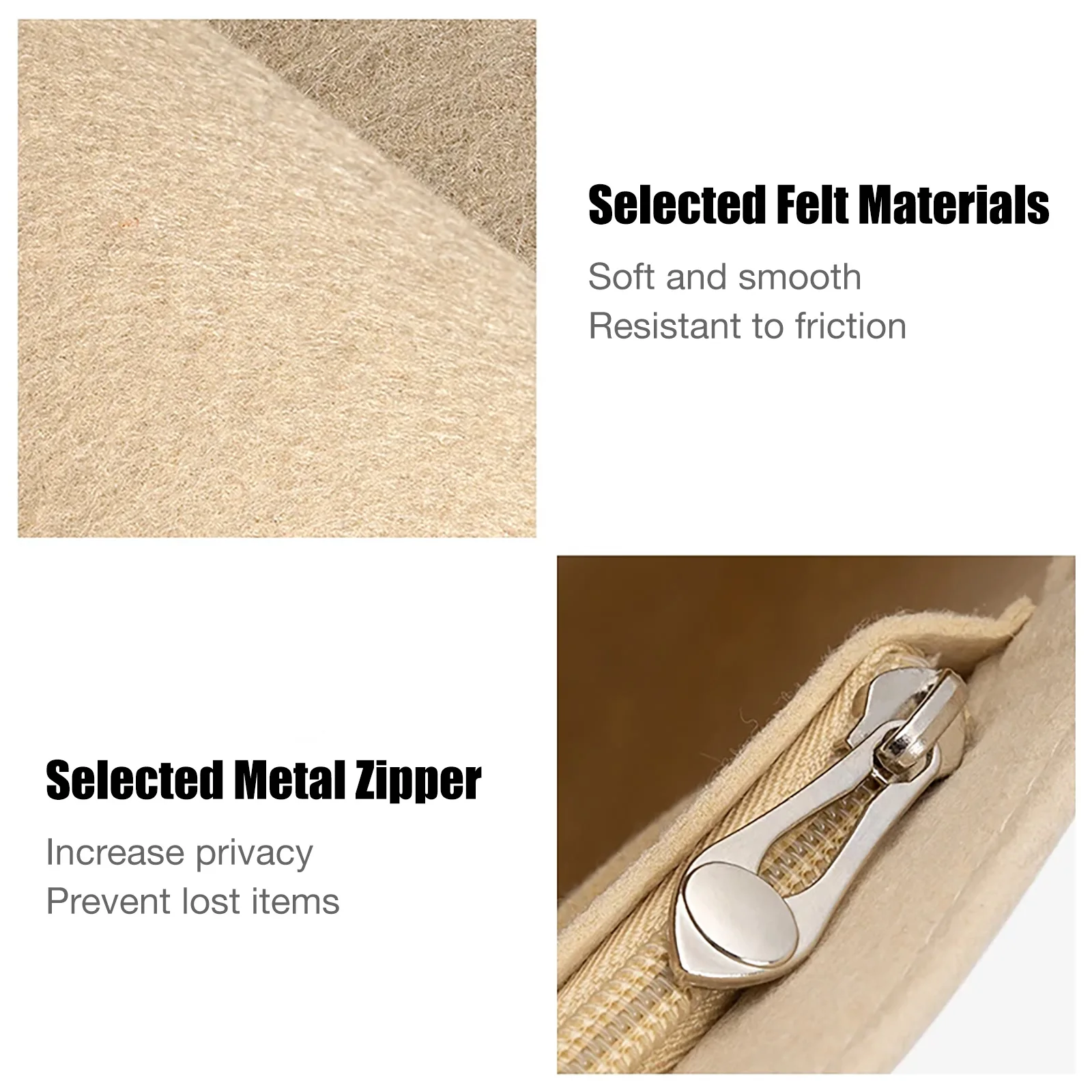 حقيبة إدراج اللباد تناسب حقيبة اليد بطانة حقيبة ورأى القماش حقيبة مستحضرات تجميل دعم السفر المحمولة إدراج المحفظة المنظم #2