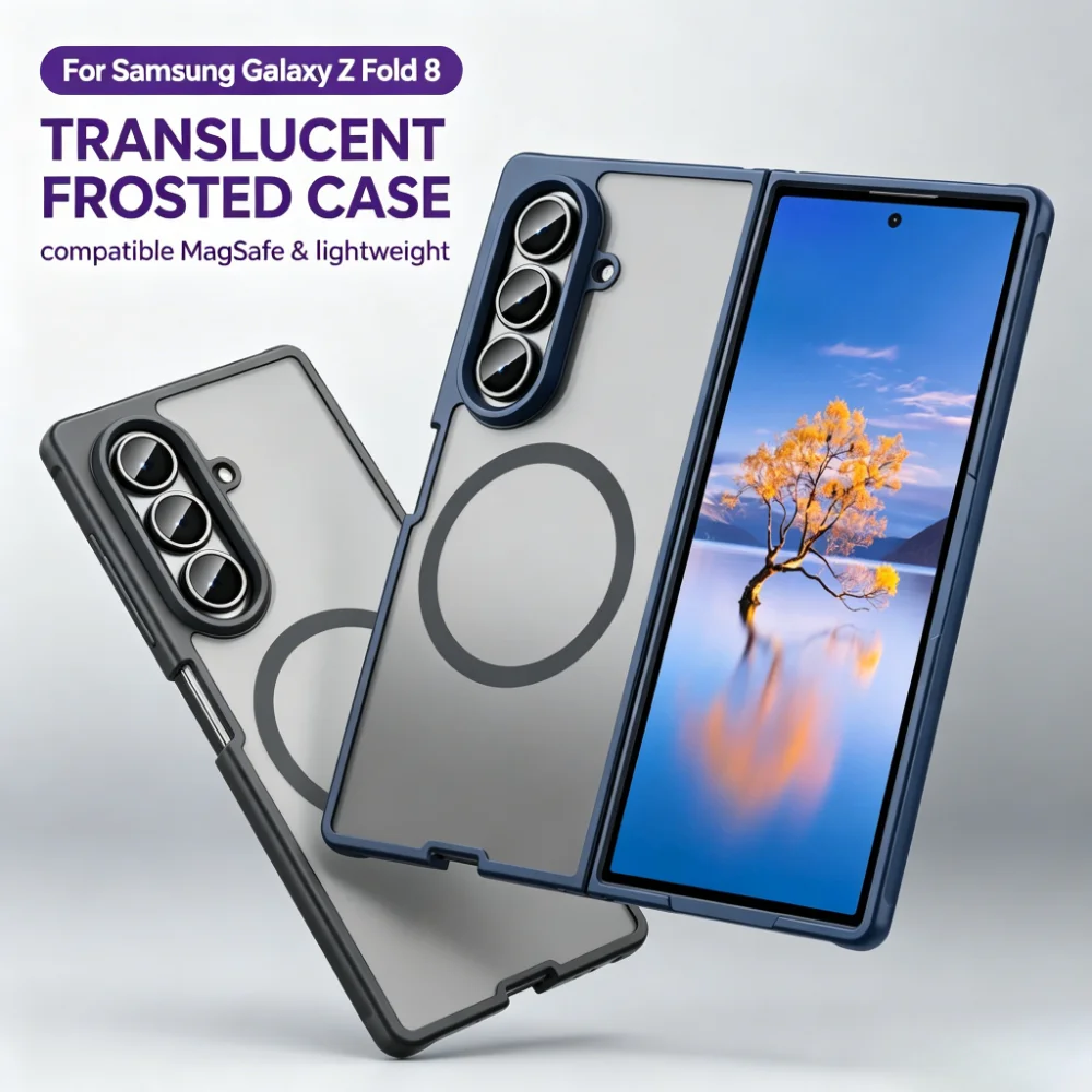 Armor Design Luxury Frosted Skin Feel for Magsafe Phone Case for Samsung Galaxy Z Fold 8 Ultra 7 Shockproof Bumper Protect Cover