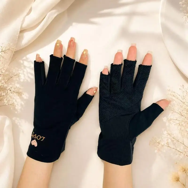 1 Paar Anti-UV-Nagelhandschuhe, UV-Schutz-Gelhandschuhe, fingerlose Nagelwerkzeuge, lichtschützende Handschuhe, LED-Nagellampentrockner, Strahlenschutz – Detail 7