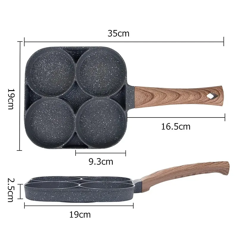 Egg Frying Pan Nonstick Pancake Pans 4-Cups Cookware Pancake Pan Egg Pan Suitable for Gas Stove Induction Cooker