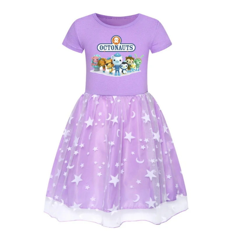 

Octonauts Anime Kids Dress Toddler Baby Girls Summer Short Sleeve Dresses Children Halloween Party Fashion Vestidos Gift