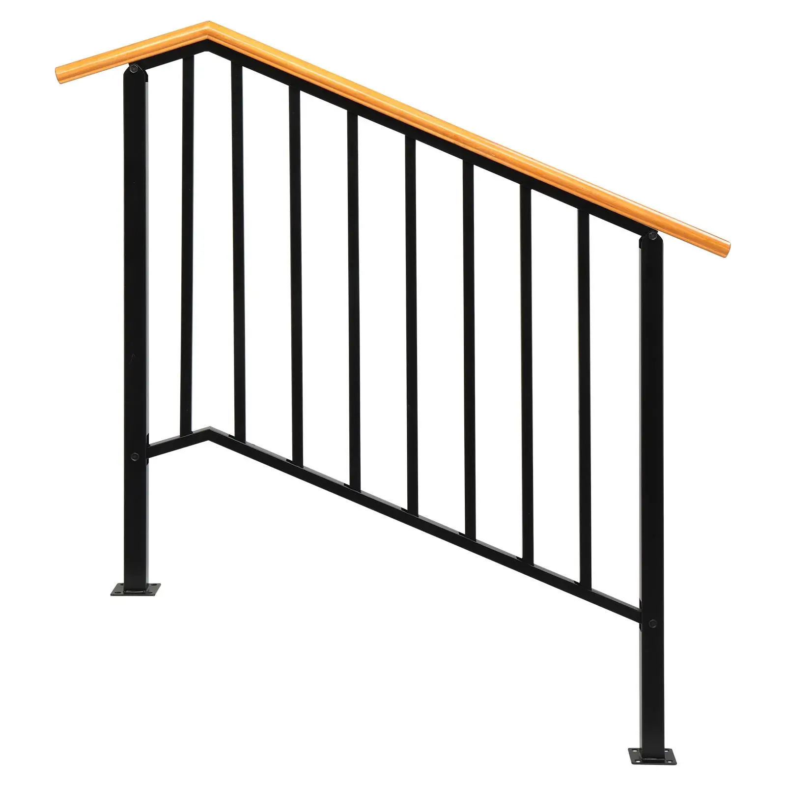 Matte Black Iron Handrail for Outdoor Use - 3 Level Adjustable  Railing