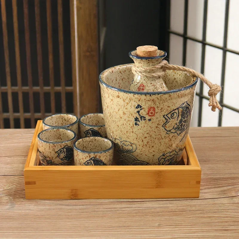 

-Barman Small Skae Cup Set Japanese Gift Shaker Bartender Sake Bottle Luxury Portable Dining Kitchen Copas Para Vino Home Produc