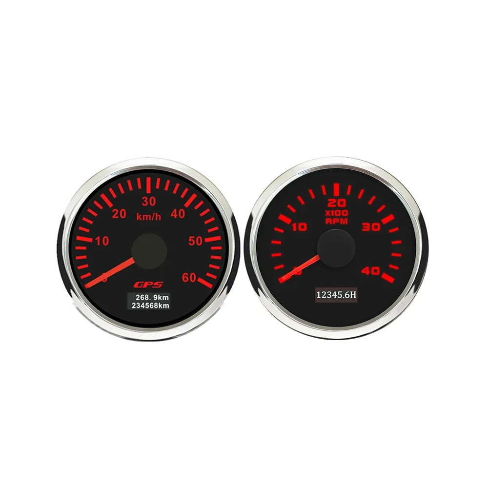 

ELING 52mm 0-30km/h 60KM/H 120kmh GPS Speedometer + 4000RPM 6000RPM Tachometer with Backlight for Car Boat Truck Universal 9-32V