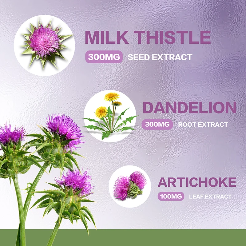 Liver Support - Liver Cleanse, Detox & Repair - with Milk Thistle, Dandelion - Non-GMO