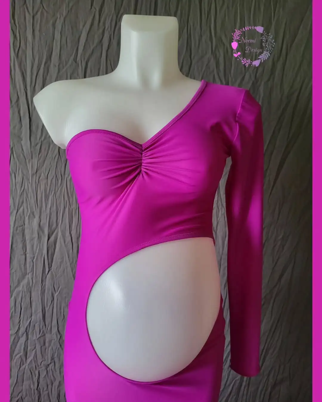 أنيقة واحدة الكتف طويل حورية البحر فساتين للحمل الفوشيه اليدوية زهرة فستان الحوامل قطع البطن استحمام الطفل ثوب حفلة