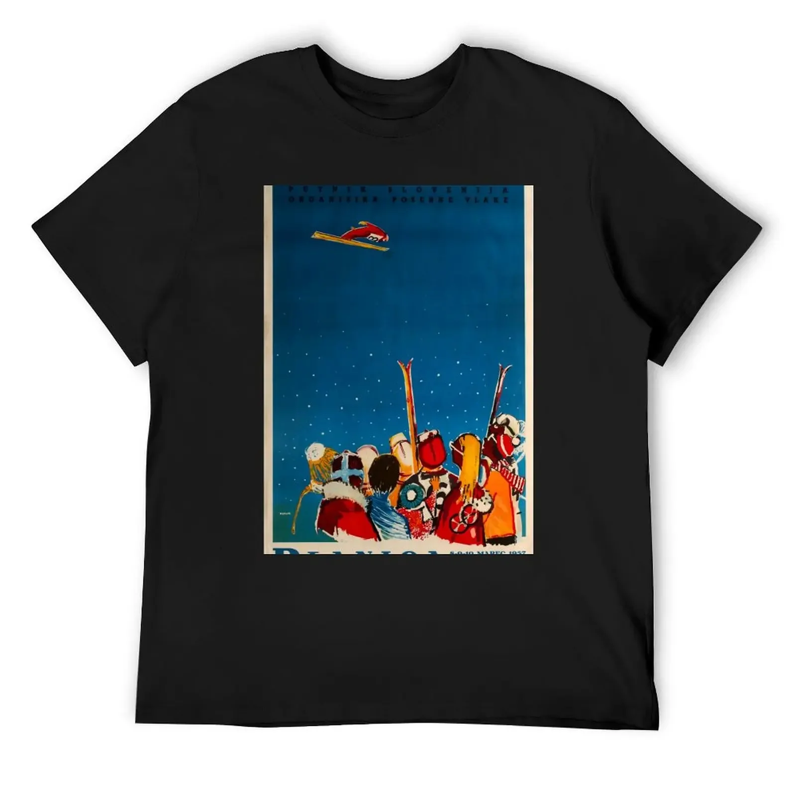 

Planica vintage travel poster T-Shirt heavyweights custom shirt korean fashion men workout shirt