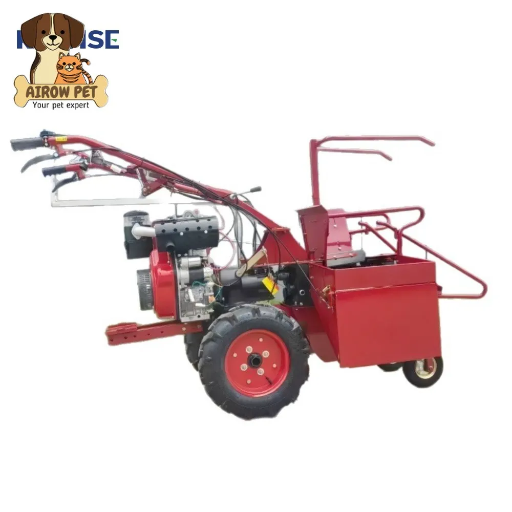 AIROW Self Propelled Mini Corn Harvester Diesel Powered 12 HP Small Maize Reaper for Farm Use