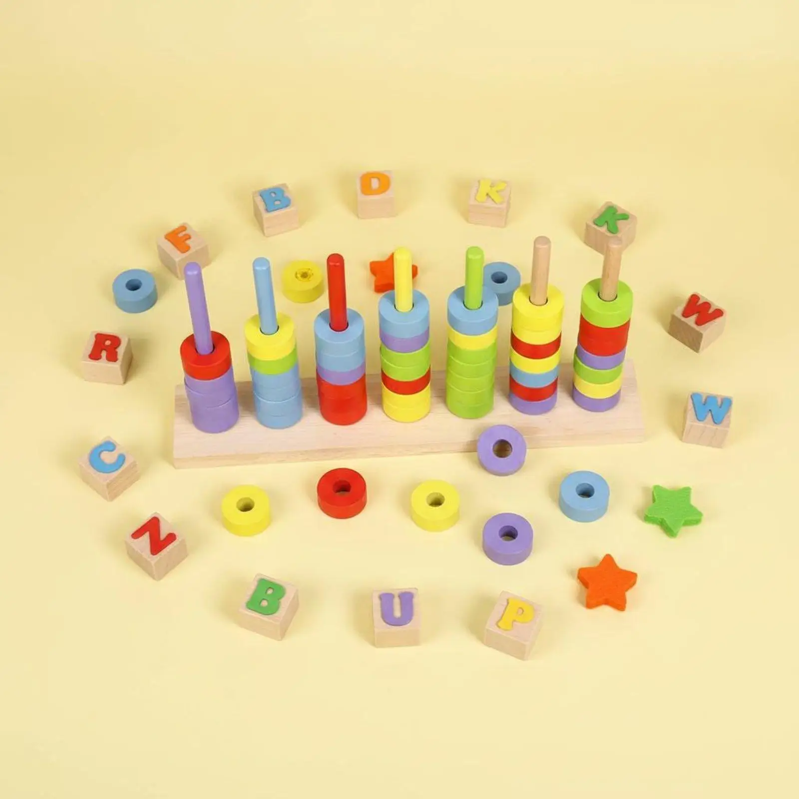 Educational Stacking Rings Develops Fine Motor Skills Colorful Circular Pieces Sorting Game Early Learning Educational Stacking