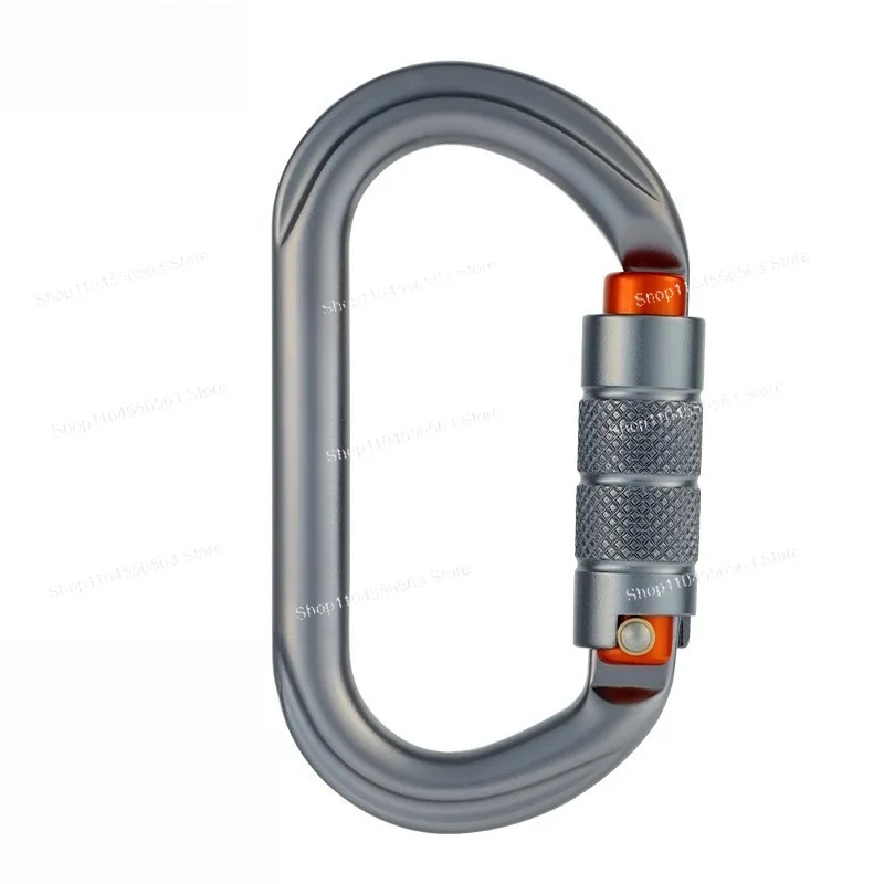 Outdoor Zipline Safety Carabiner - O-Shaped Screw Lock 25KN Climbing Hook