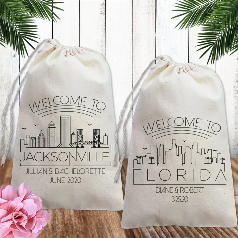 25PCS Welcome To Wedding Favor Bags, Birthday Favors or Bachelorette Favors - Nashville, Memphis, Charleston, Charlotte,