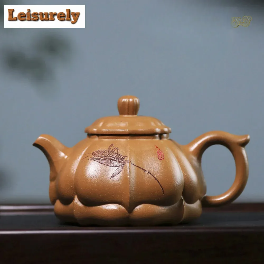 

260ml Chinese Yixing Handmade Purple Clay Teapot Famous Artists Tea Pot Kettle Aged Old Section Mud Zisha Tea Set Teaware Gifts