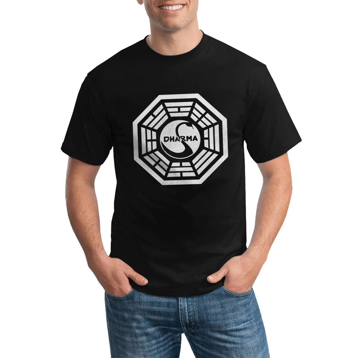 T Shirt American TV Play Series Cotton T-Shirts LOST Dharma Initiative Trending Tshirt for Men Summer Pattern Clothes