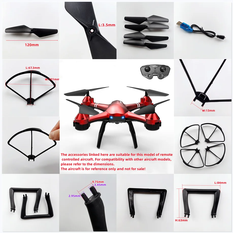 Комбинированные-запасные-части-для-радиоуправляемого-дрона-804-—-моторные-шестерни-кабель-для-зарядки-пропеллеры-защита-пропеллера-шасси-для-аксессуаров-для-квадрокоптера-804