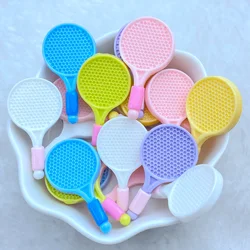 10Pcs New Mini Cute Mixed 33*34mm Cartoon Tennis Racquet Series Flat Back Resin DIY Jewelry Craft Decoration Accessorie