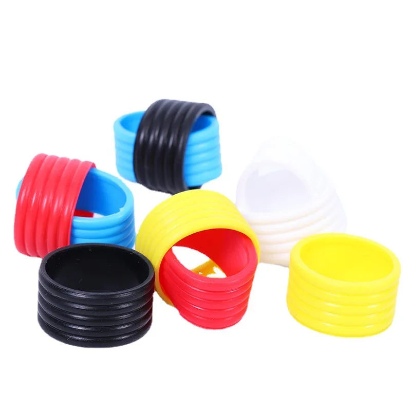 Silicone Tennis Racket Grip Ring Handle Closure Rubber Sweat-absorbing Band Fixed Stretchable Handle Tennis Accessories 4Pcs