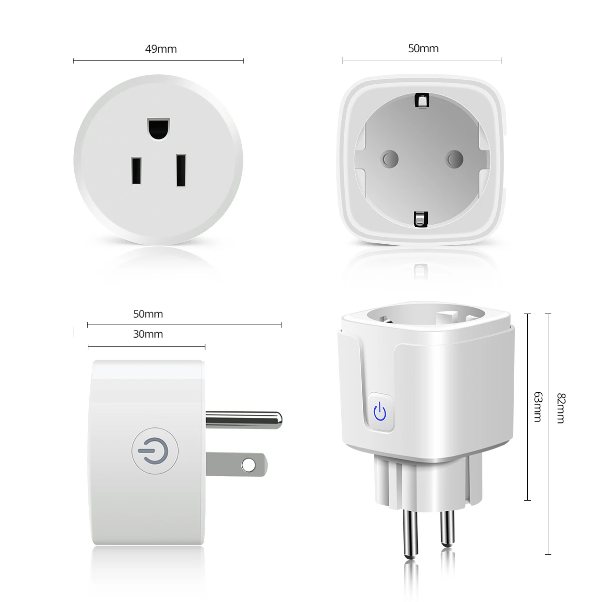 Smart Home Tuya Smart Life Smart Socket EU Plug Network WiFi Outlet Use Voice Control Work With Google Home Alexa