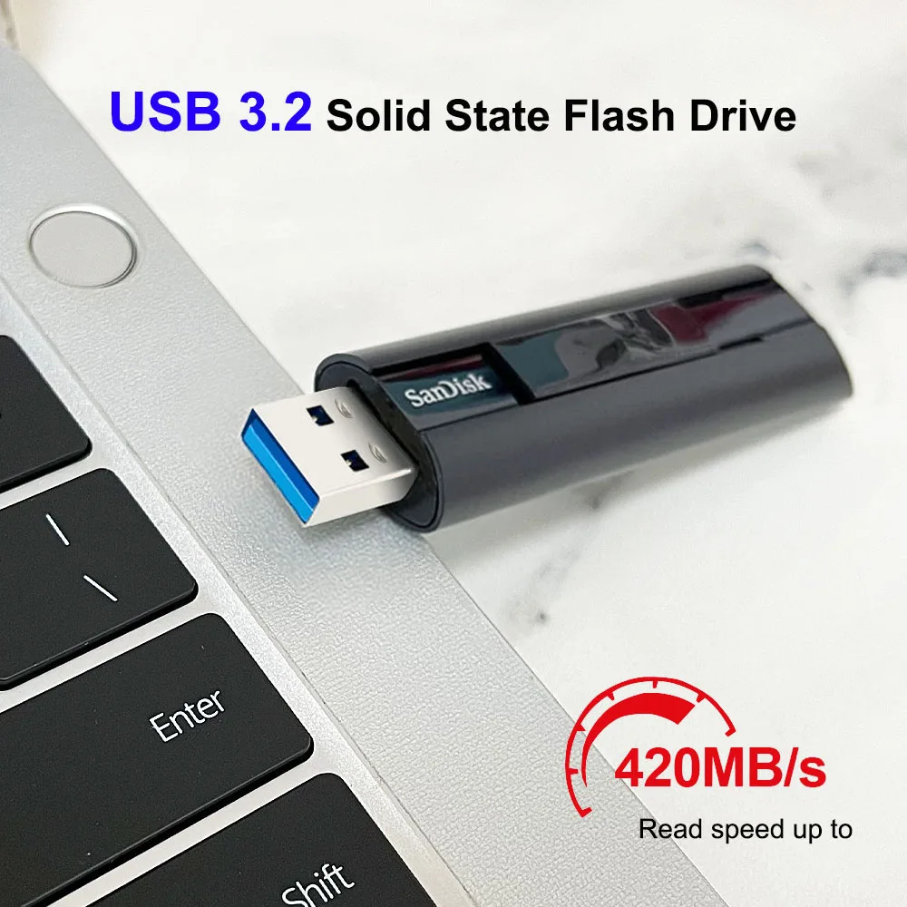 SanDisk Extreme PRO USB 3.2 솔리드 스테이트 플래시 드라이브 128GB 256GB 512GB 1TB 펜 드라이브 최대 420MB/s USB…