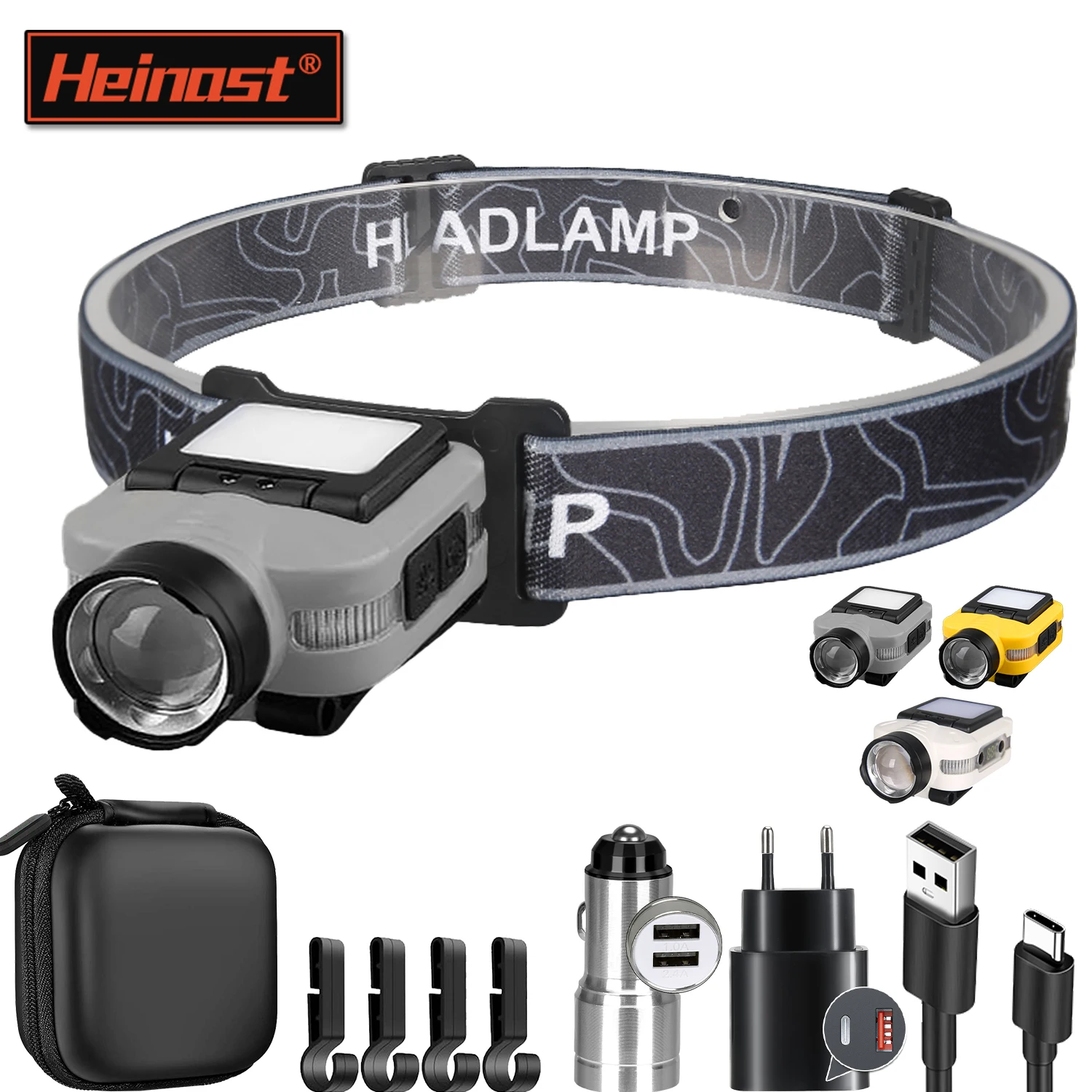 Induction Headlamp Powerful Ultra Bright COB Light Built-in 1200mAh Battery TYPE-C Charging Outdoor Head Mounted Fishing Lamp