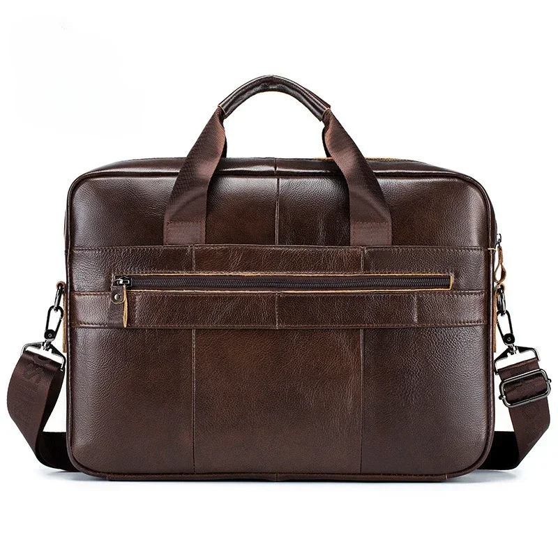 Men's Briefcases Large Capacity Casual Simple Travel Business Laptop Soft Genuine Cow Leather Crossbody Shoulder Bags